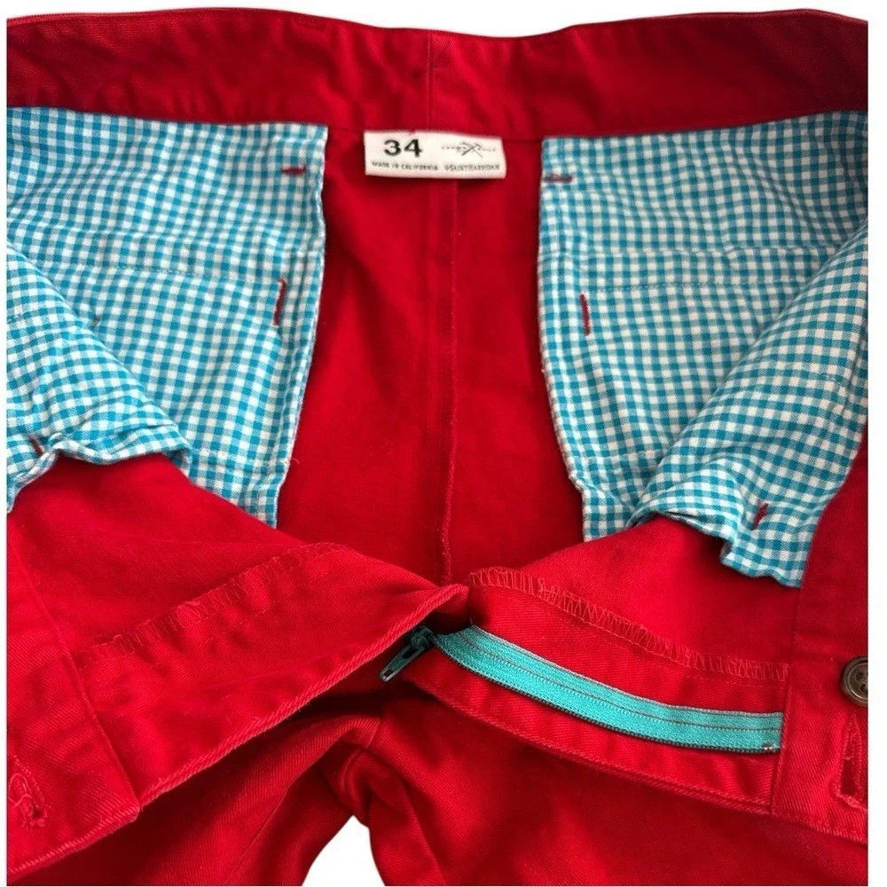 Saint Harridan‎ Crowd Built Men's Pants Size 34 — Red with Blue Pocket Lining